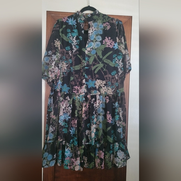 Melonie T Womens black floral dress size 18 #12 - Picture 3 of 5